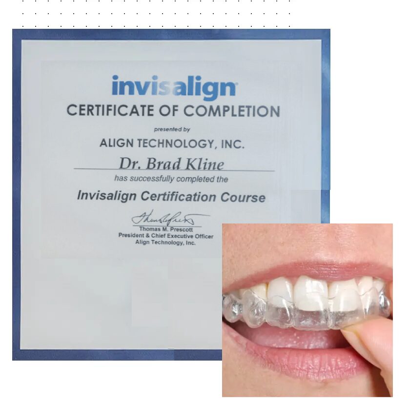 A certificate of completion for an invisalign certification course.